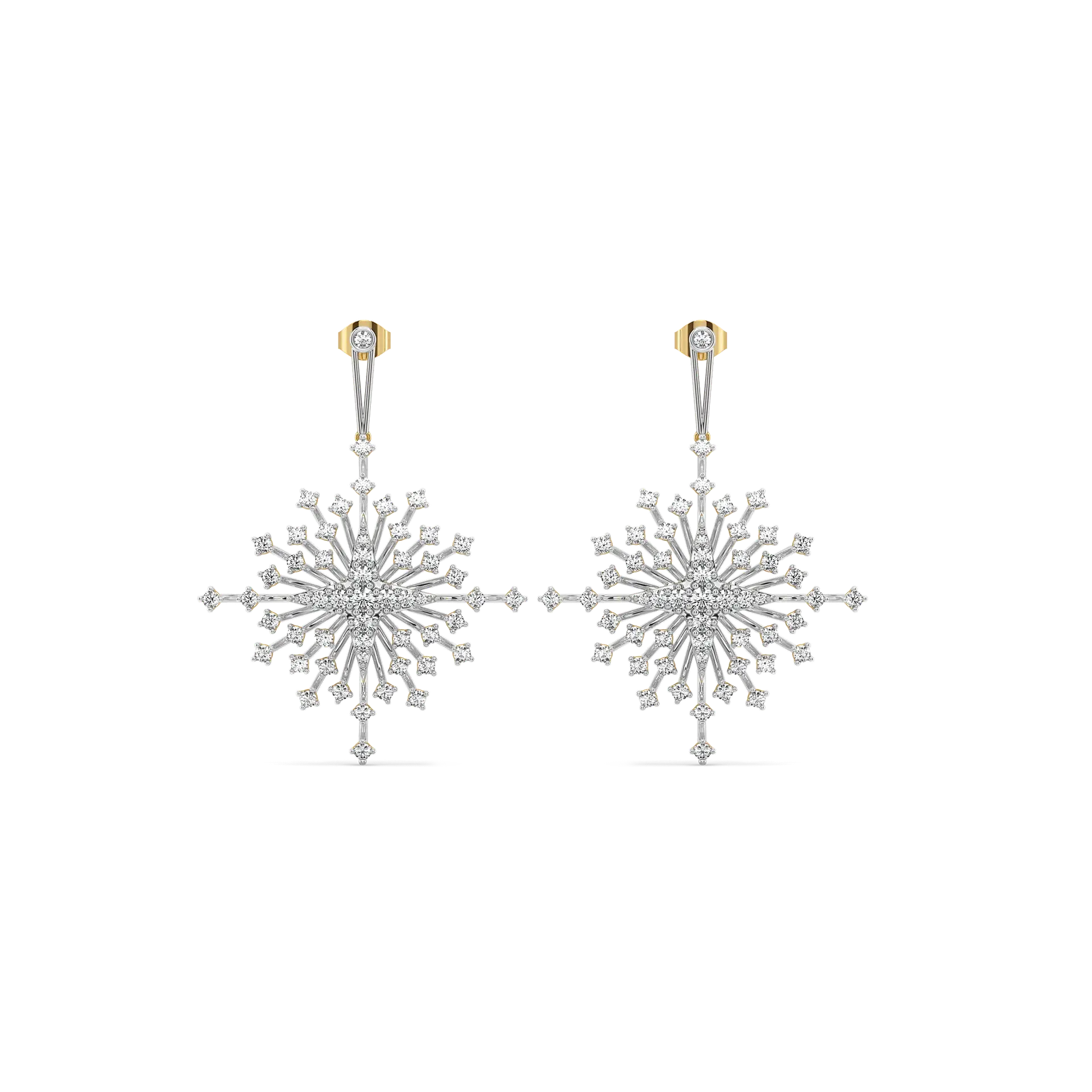 Afterlight Bloom - Pure Gold Lab Diamond Drop Earrings — image 1