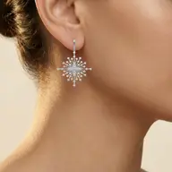 Afterlight Bloom - Pure Gold Lab Diamond Drop Earrings thumbnail 2