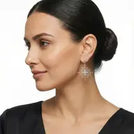 Afterlight Bloom - Pure Gold Lab Diamond Drop Earrings thumbnail 3