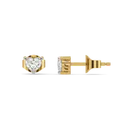 Amora Heart Solitaire - Pure Gold Lab Diamond Earrings thumbnail 3