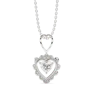 Antique Heart - Lab Diamond Pendant thumbnail 1