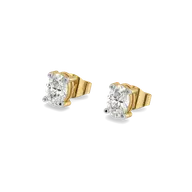 Aura Oval Solitaire - Pure Gold Lab Diamond Earrings thumbnail 1