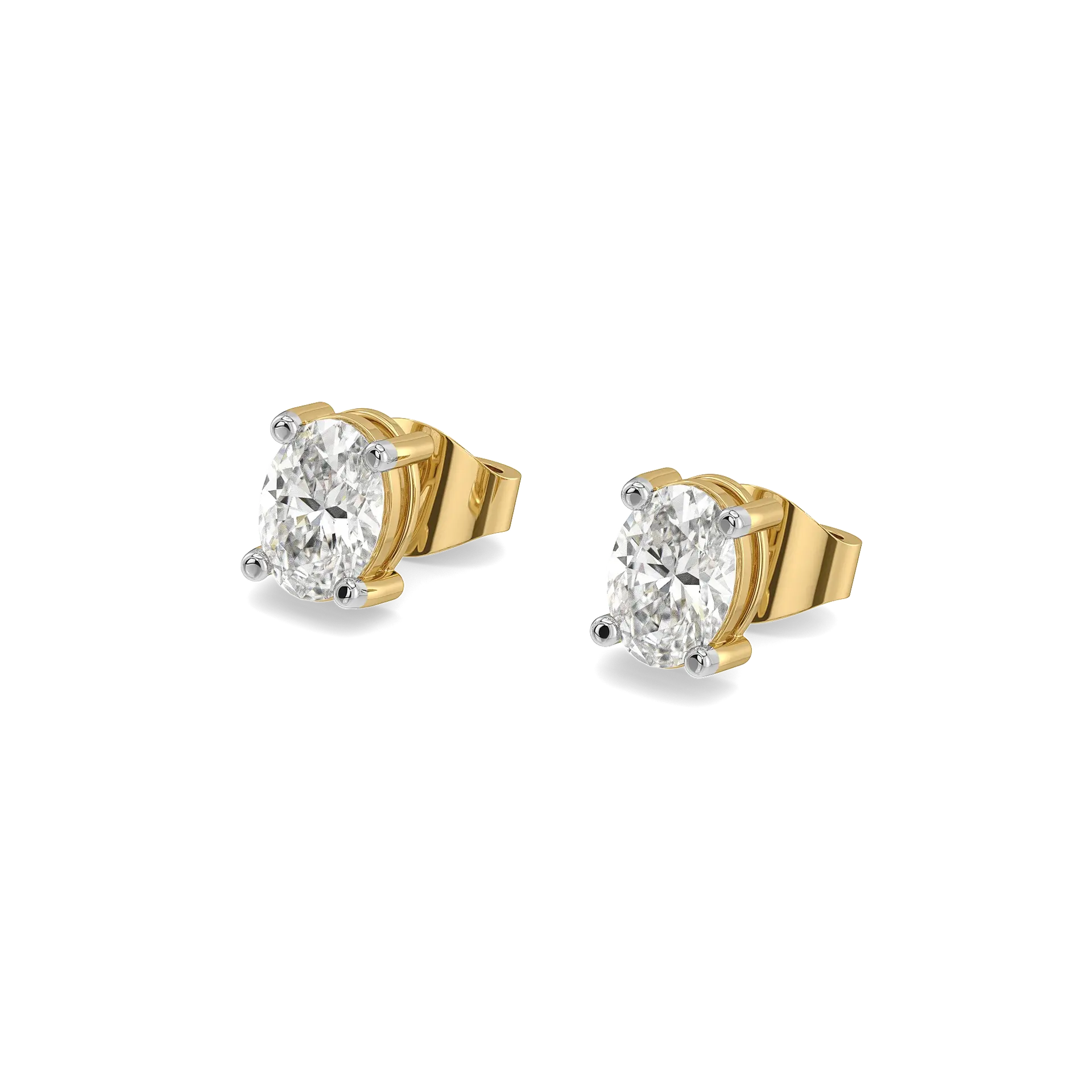 Aura Oval Solitaire - Pure Gold Lab Diamond Earrings