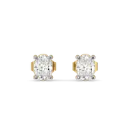Aura Oval Solitaire - Pure Gold Lab Diamond Earrings thumbnail 2