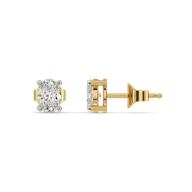 Aura Oval Solitaire - Pure Gold Lab Diamond Earrings thumbnail 3