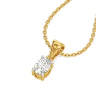 Aura Oval Solitaire - Pure Gold Lab Diamond Pendant thumbnail 1