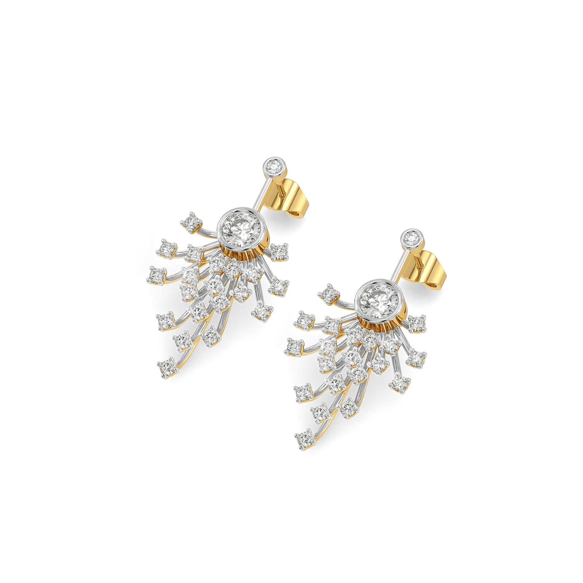 Aurora Strike Pure Gold Lab Diamond Drop Earrings