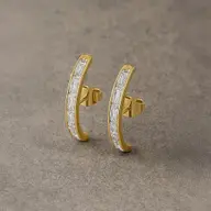 Baguette Brilliance - Lab Diamond Hoop Earrings thumbnail 2