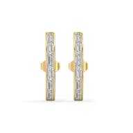 Baguette Brilliance - Lab Diamond Hoop Earrings thumbnail 3