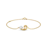 Baroque Grace - Pure Gold Oval Lab Diamond Bracelet thumbnail 1