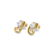 Baroque Grace - Pure Gold Oval Lab Diamond Earrings thumbnail 1