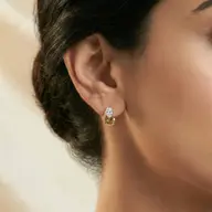 Baroque Grace - Pure Gold Oval Lab Diamond Earrings thumbnail 2
