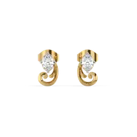 Baroque Grace - Pure Gold Oval Lab Diamond Earrings thumbnail 3