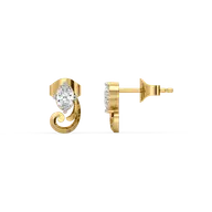 Baroque Grace - Pure Gold Oval Lab Diamond Earrings thumbnail 5