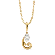 Baroque Grace - Pure Gold Oval Lab Diamond Pendant thumbnail 1