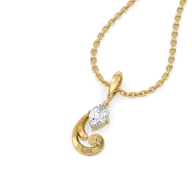 Baroque Grace - Pure Gold Oval Lab Diamond Pendant thumbnail 3