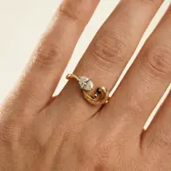 Baroque Grace - Pure Gold Oval Lab Diamond Ring thumbnail 1