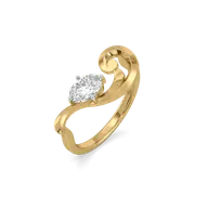 Baroque Grace - Pure Gold Oval Lab Diamond Ring thumbnail 2