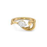 Baroque Grace - Pure Gold Oval Lab Diamond Ring thumbnail 3