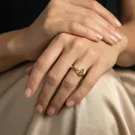 Baroque Grace - Pure Gold Oval Lab Diamond Ring thumbnail 4