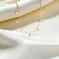 Beating Heart - Lab Diamond Charm Necklace thumbnail 1