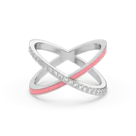Beauty Of Connection - Lab Diamond & Pink Enamel Ring thumbnail 1