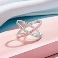 Beauty Of Connection - Lab Diamond & Pink Enamel Ring thumbnail 3