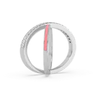 Beauty Of Connection - Lab Diamond & Pink Enamel Ring thumbnail 5
