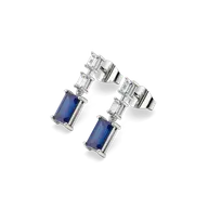 Blue Brilliance Drop - Lab Diamond Earrings thumbnail 2