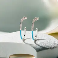 Blue Haze - Lab Diamond Hoop Earrings thumbnail 6
