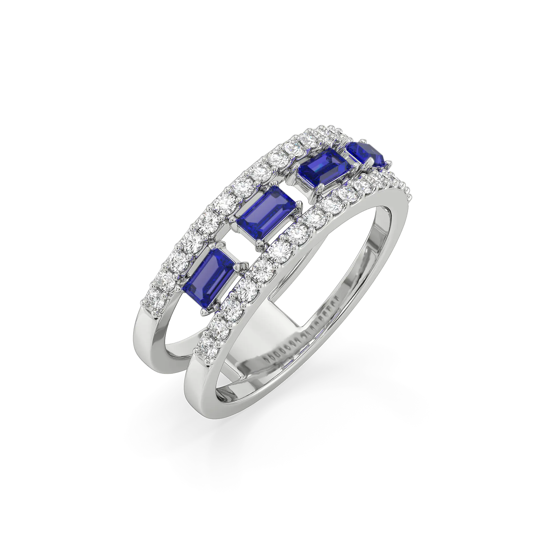 Blue Sapphire Soiree - Lab Diamond Fashion Ring — image 1