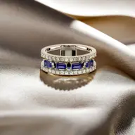 Blue Sapphire Soiree - Lab Diamond Fashion Ring thumbnail 3