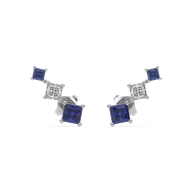 Blue Serenity Ear Cuffs - Lab Diamond Earrings thumbnail 2