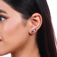 Blue Serenity Ear Cuffs - Lab Diamond Earrings thumbnail 5
