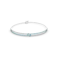 Blue Tide - Aquamarine Lab Diamond Bangle thumbnail 3
