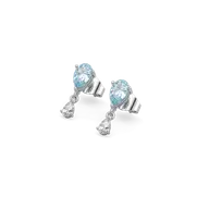 Blue Tide - Aquamarine Lab Diamond Drop Earrings thumbnail 1