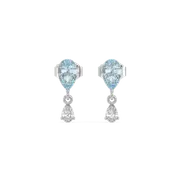 Blue Tide - Aquamarine Lab Diamond Drop Earrings thumbnail 2