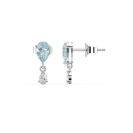 Blue Tide - Aquamarine Lab Diamond Drop Earrings thumbnail 3
