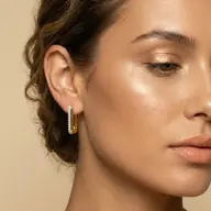 Bold Aura - Lab Diamond Huggie Earrings thumbnail 2