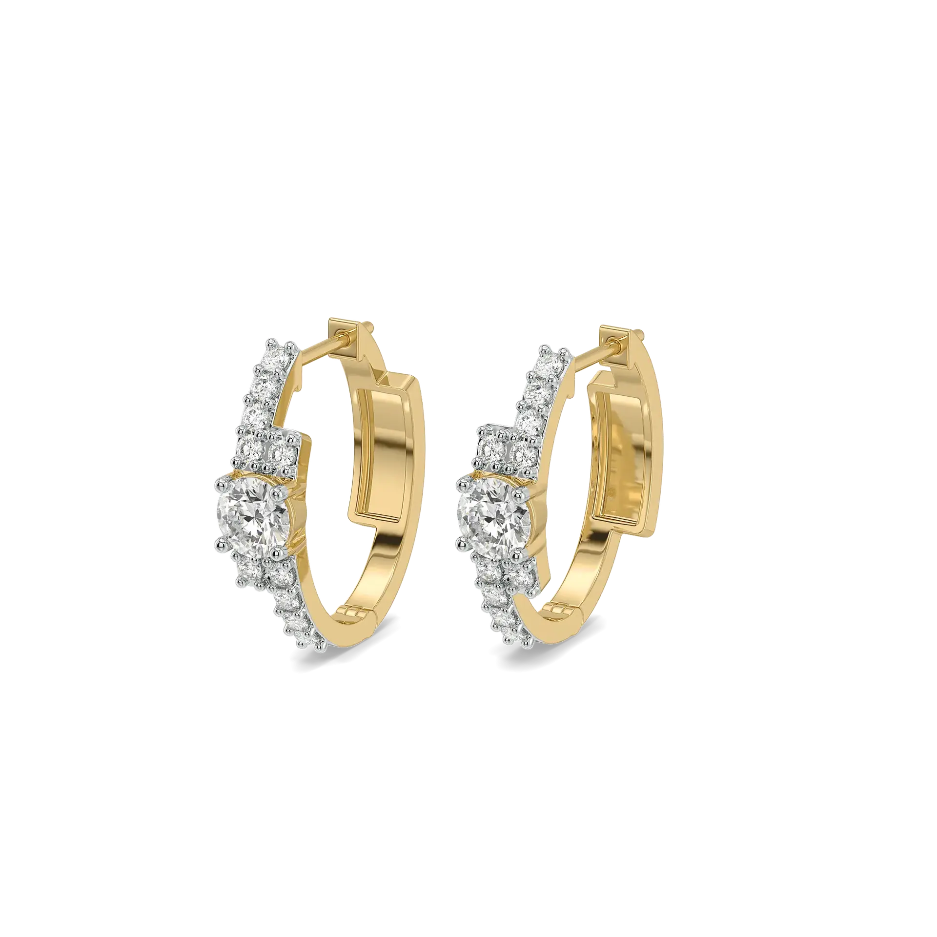 Boundless Pure Gold Lab Grown Diamond Hoop Earrings