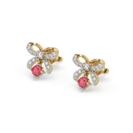 Bow Knot - Lab Diamond Stud Earrings thumbnail 2