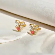 Bow Knot - Lab Diamond Stud Earrings thumbnail 4