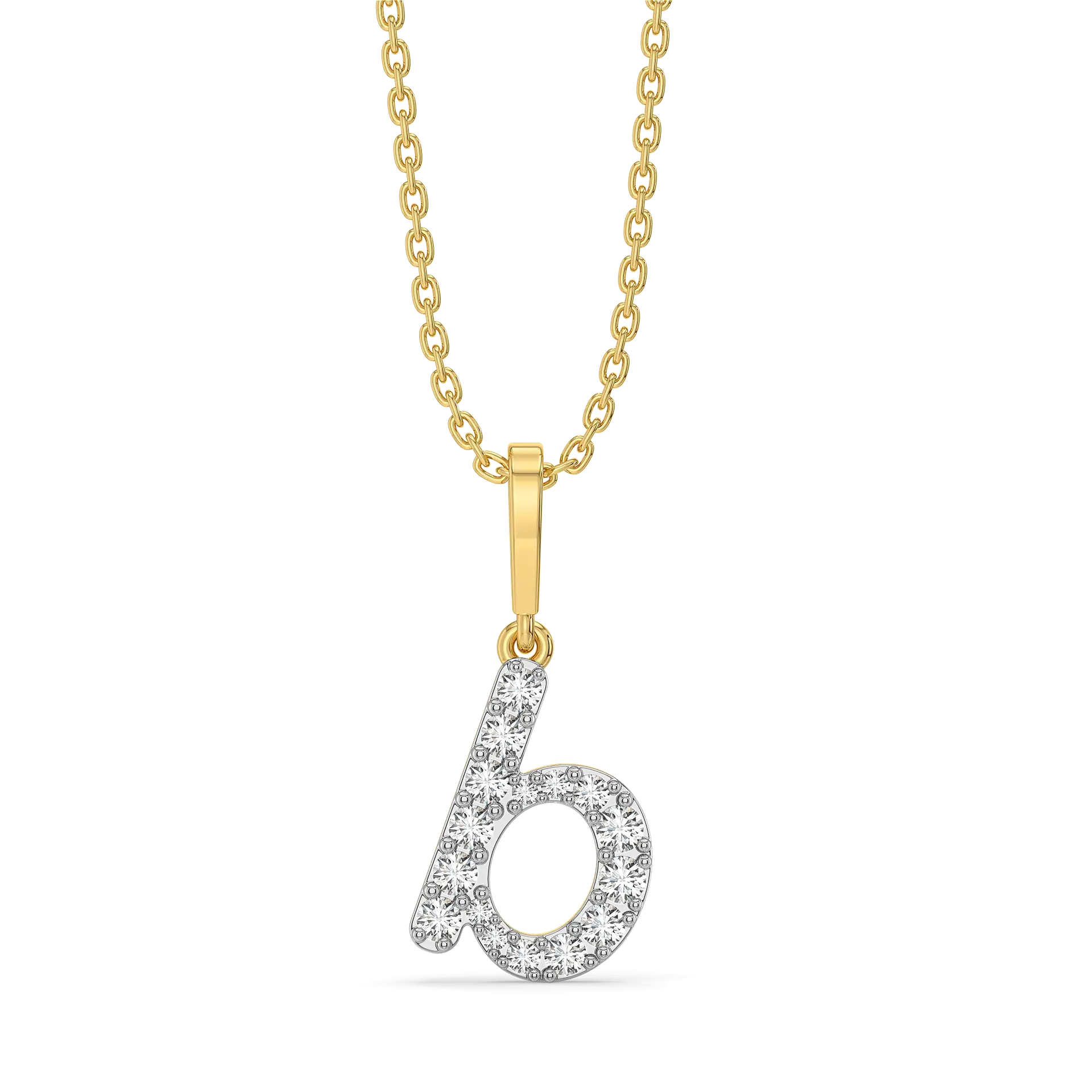 Bubble B - Lab Diamond Alphabet Pendant — image 1
