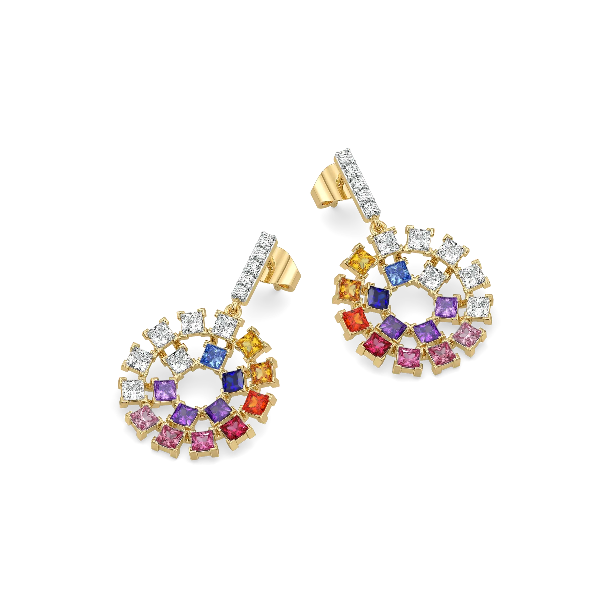Chromatic Loop - Lab Diamond Drop Earrings