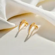 Classic Diamond Hoops - Lab Diamond Earrings thumbnail 3