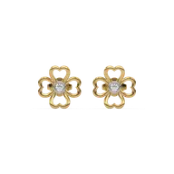 Clover Bezel - Lab Diamond Stud Earrings thumbnail 4