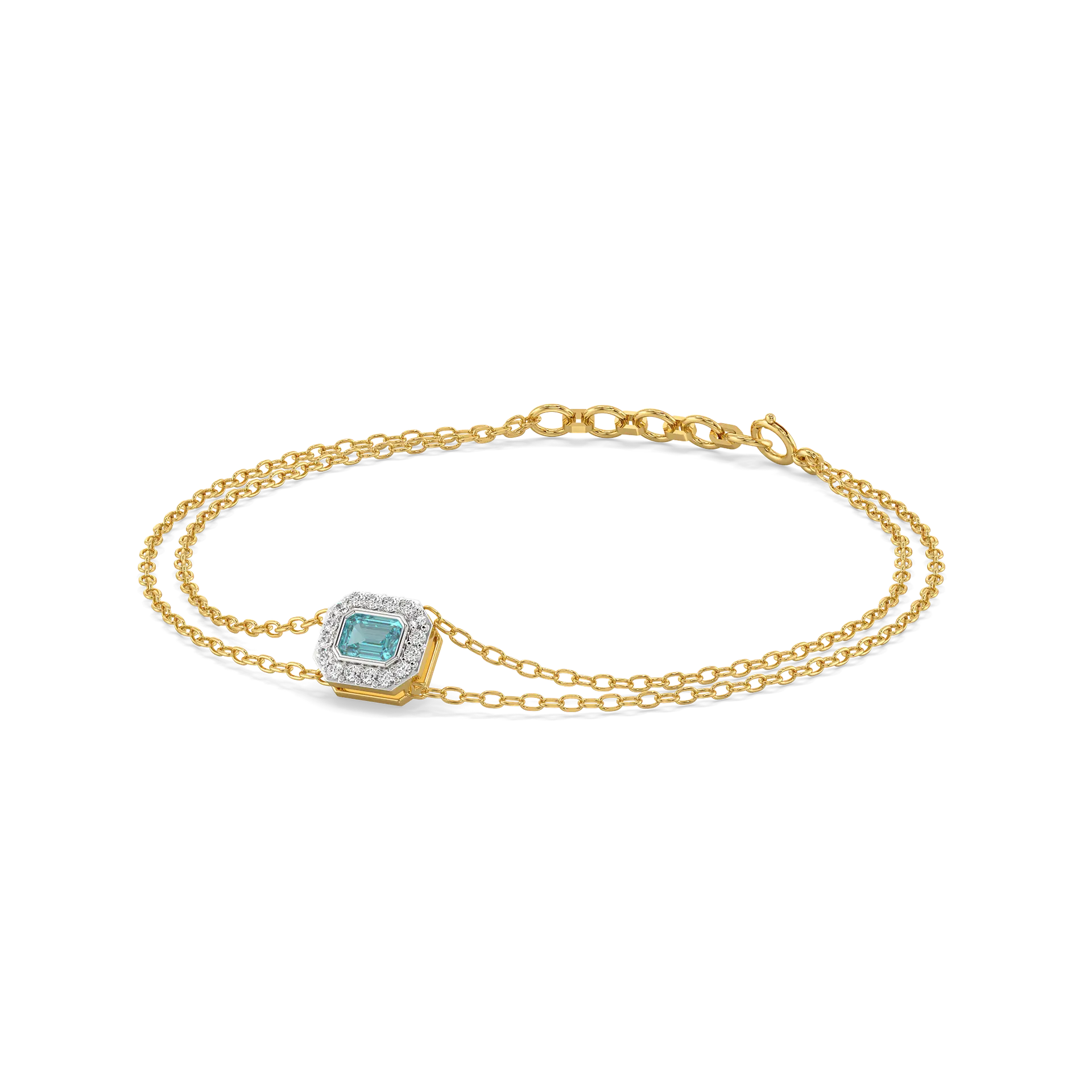Coastal Calm - Lab Diamond Aquamarine Bracelet — image 1