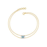 Coastal Calm - Lab Diamond Aquamarine Bracelet thumbnail 4
