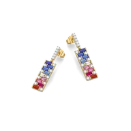 Colour Glitch - Lab Diamond Drop Earrings thumbnail 1