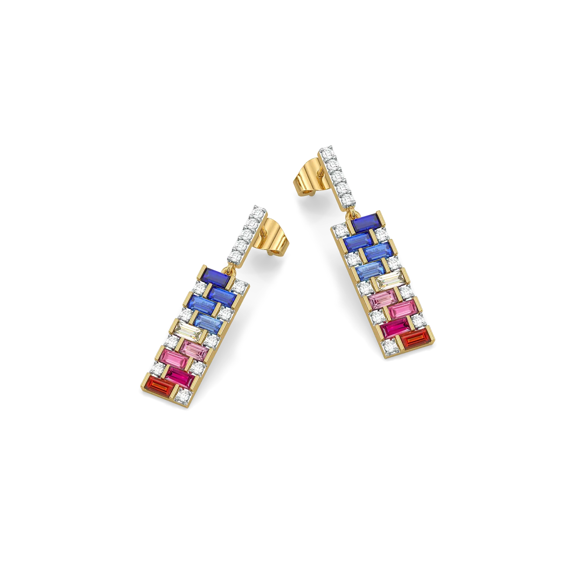 Colour Glitch - Lab Diamond Drop Earrings